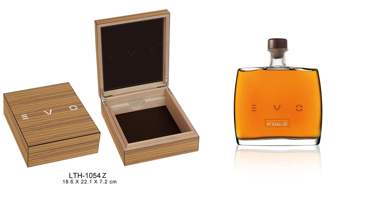 EVO FUMO Grappa Riserva, 0,5 l, in der Holz-Juwelkiste