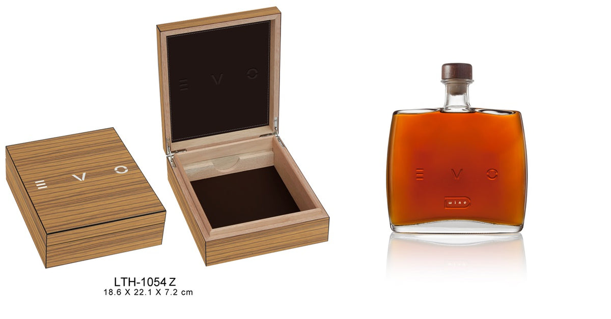 EVO DWine Brandy, 0,5 l, in der Holz-Juwelkiste
