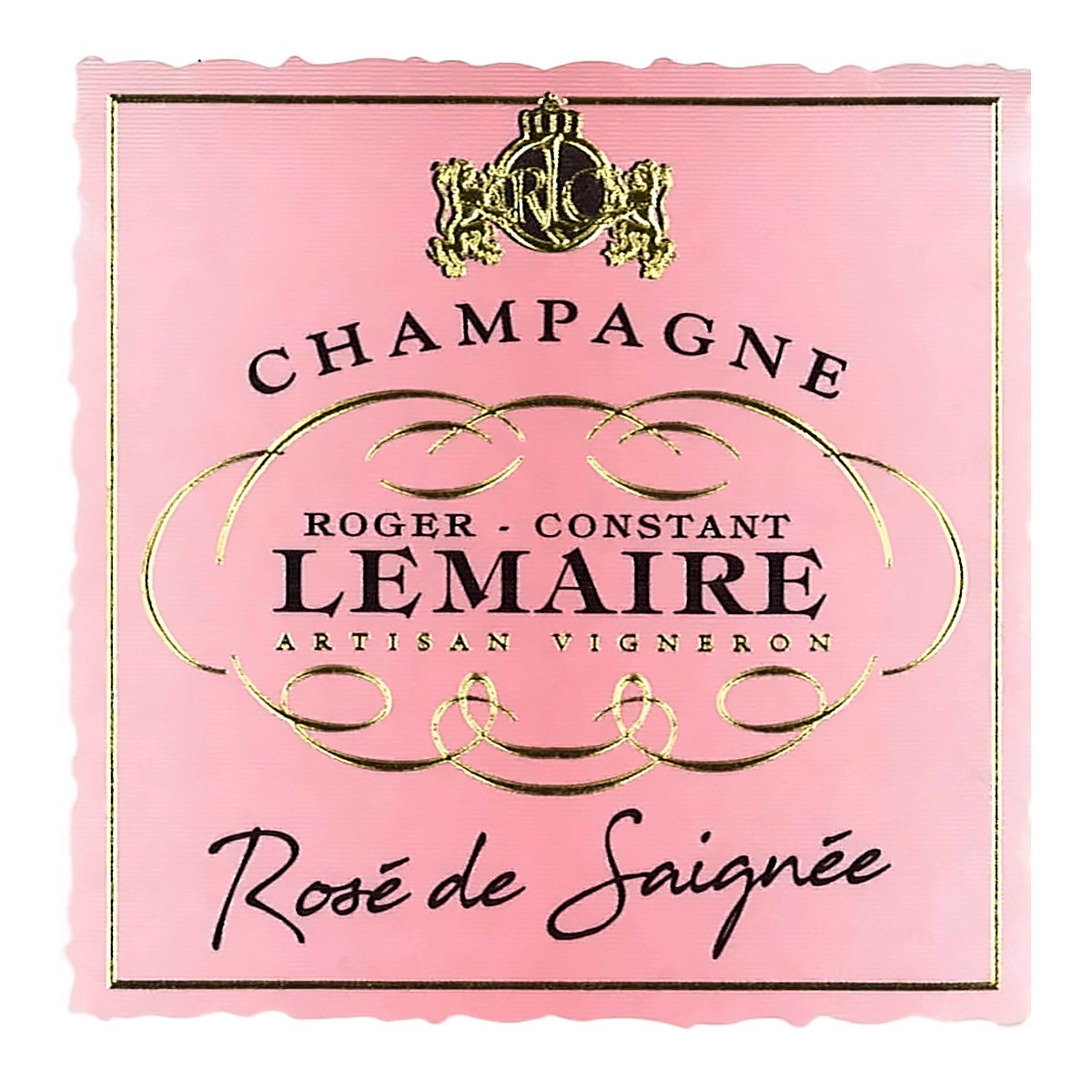 Etikett Champagne Roger-Constant Lemaire Rosé de Saignée, Vorderseite